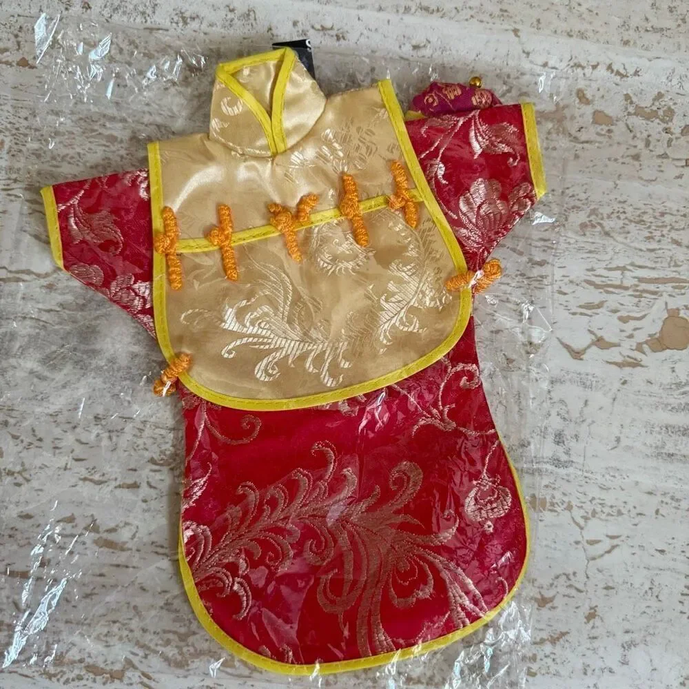 Wine bottle covers Chinese dress style set of 2